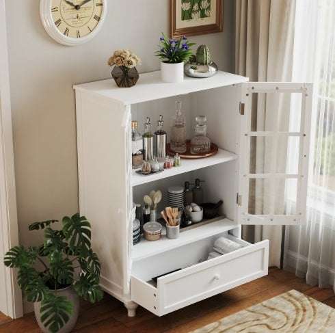 Buffet colonial blanc avec vitrine - Style moderne & intemporel / Vraiment Home