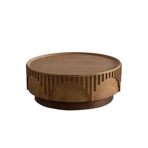 Table basse ronde en bois massif - Modèle Leopold / Vraiment Home