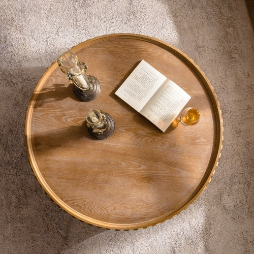 Table basse ronde en bois massif - Modèle Leopold / Vraiment Home