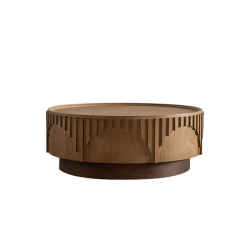 Table basse ronde en bois massif - Modèle Leopold / Vraiment Home