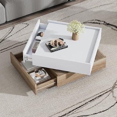 Table Basse Harmonie Cocon - Design Rotatif & Rangements Pratiques / Vraiment Home