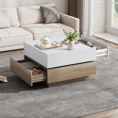 Table Basse Harmonie Cocon - Design Rotatif & Rangements Pratiques / Vraiment Home