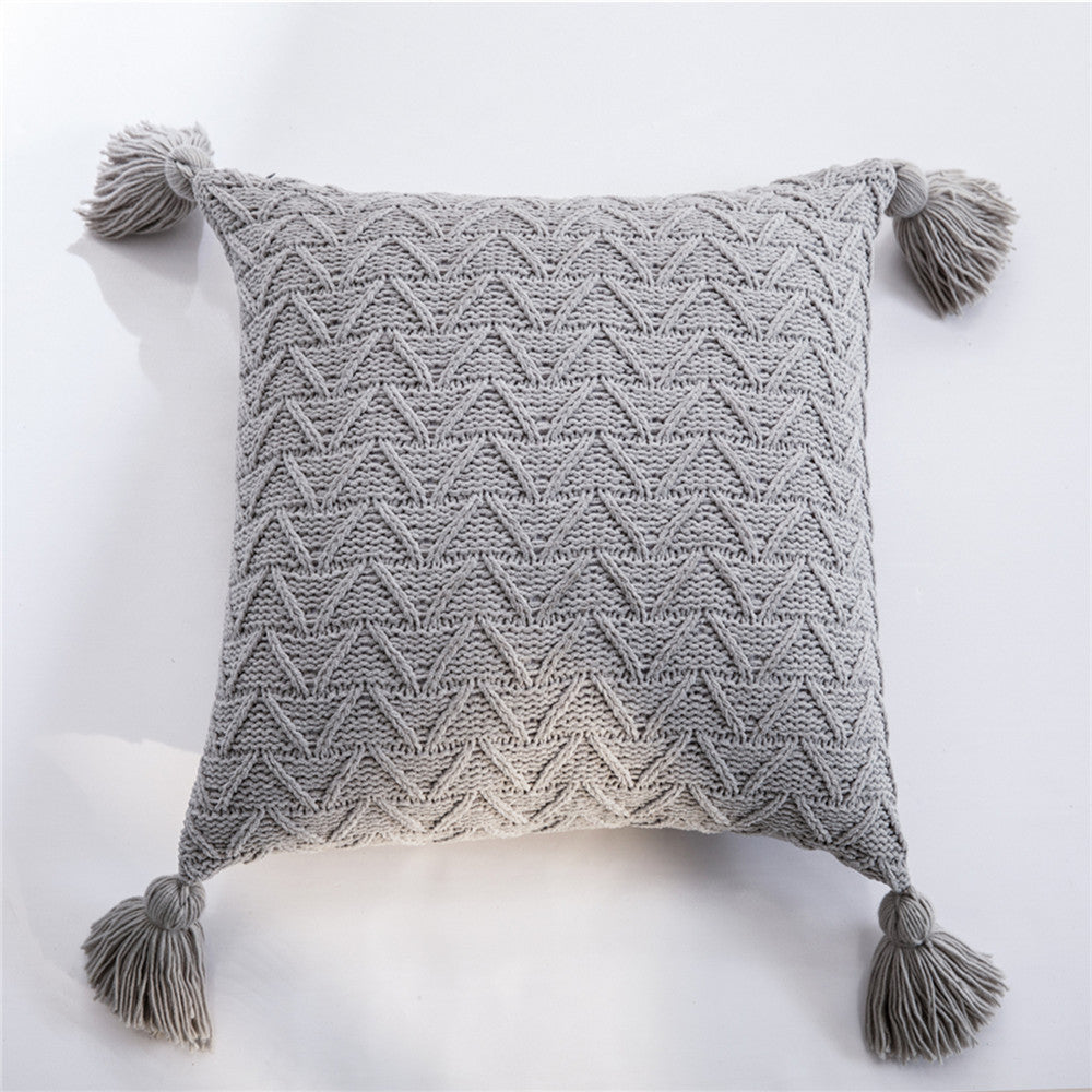 Chenillecoon Cushion - Soft Chenille Cover with Pompoms / Nordic Style / Vraiment Home