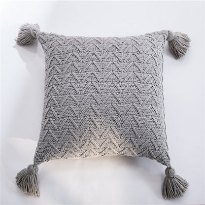 Chenillecoon Cushion - Soft Chenille Cover with Pompoms / Nordic Style / Vraiment Home