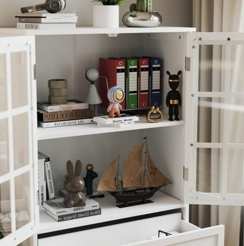 Buffet colonial blanc avec vitrine - Style moderne & intemporel / Vraiment Home