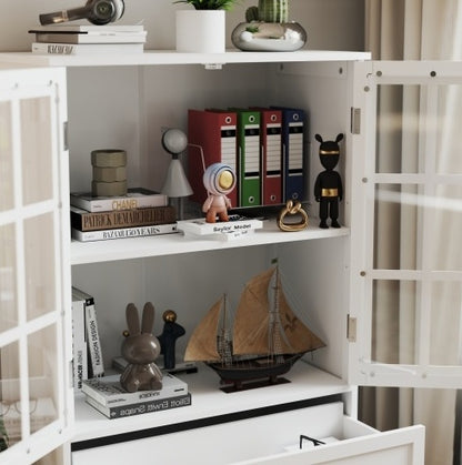 Buffet colonial blanc avec vitrine - Style moderne & intemporel / Vraiment Home