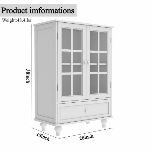 Buffet colonial blanc avec vitrine - Style moderne & intemporel / Vraiment Home