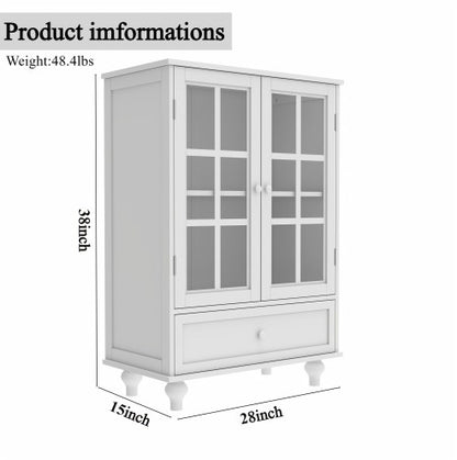 Buffet colonial blanc avec vitrine - Style moderne & intemporel / Vraiment Home