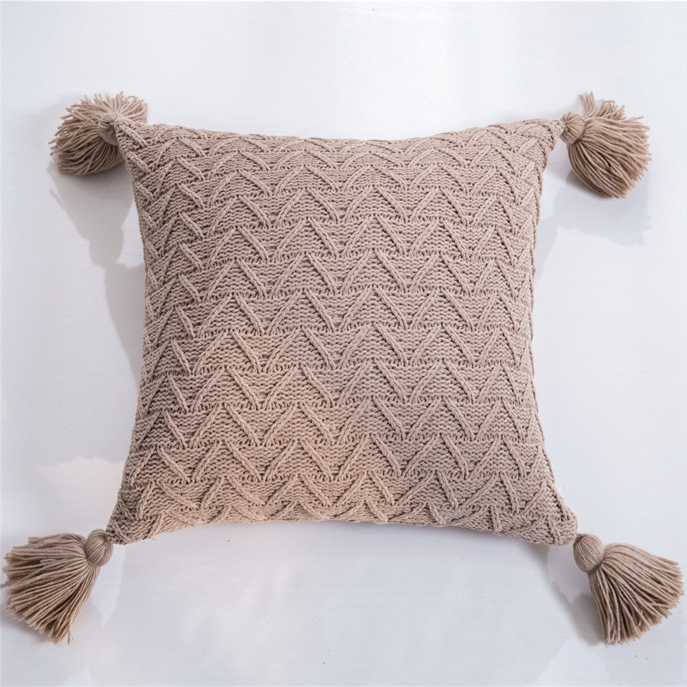 Chenillecoon Cushion - Soft Chenille Cover with Pompoms / Nordic Style / Vraiment Home