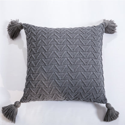 Chenillecoon Cushion - Soft Chenille Cover with Pompoms / Nordic Style / Vraiment Home