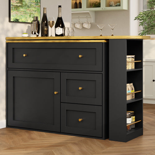 Bar Cosy III - Table de Bar Extensible avec Rangements & Plateau Design / Vraiment Home