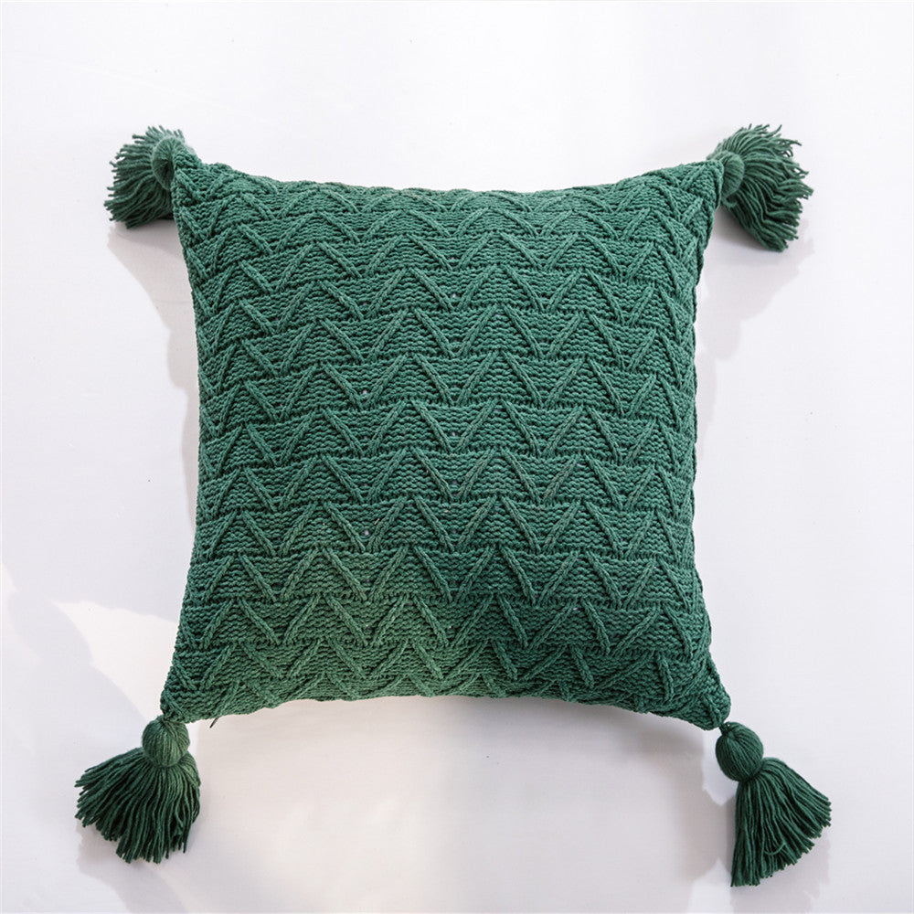 Chenillecoon Cushion - Soft Chenille Cover with Pompoms / Nordic Style / Vraiment Home