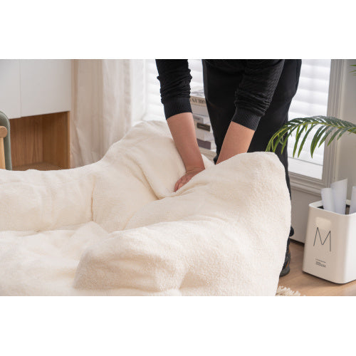 Fauteuil Teddy Bear - Confort moelleux tissu peluche ivoire / Vraiment Home