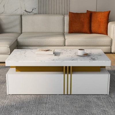 Table Basse Marbre Cocon - Élégance Rangement Moderne / Vraiment Home