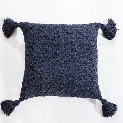 Chenillecoon Cushion - Soft Chenille Cover with Pompoms / Nordic Style / Vraiment Home