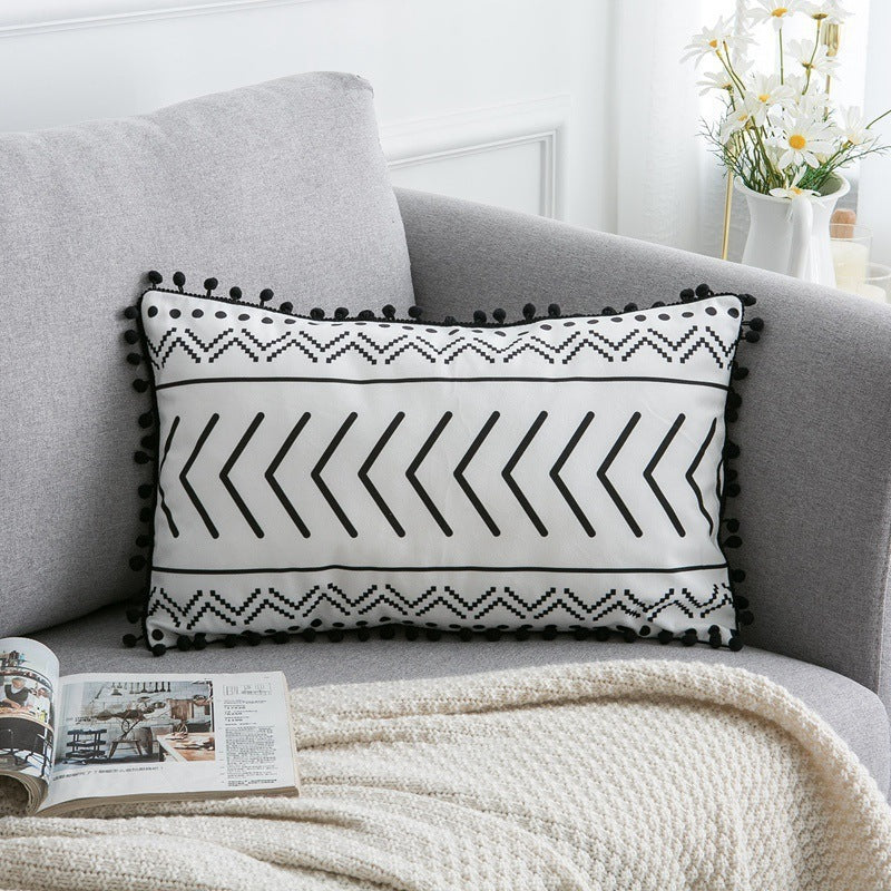 Coussin Bohème Noir & Blanc - Housse Déco 45x45cm / Vraiment Home