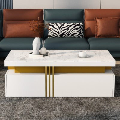 Table Basse Marbre Cocon - Élégance Rangement Moderne / Vraiment Home