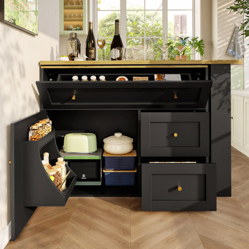Bar Cosy III - Table de Bar Extensible avec Rangements & Plateau Design / Vraiment Home