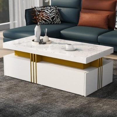 Table Basse Marbre Cocon - Élégance Rangement Moderne / Vraiment Home